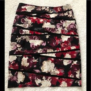 White House Black Market floral pencil skirt